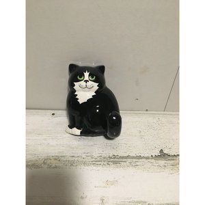 Ceramic black cat wall coat clothes hook